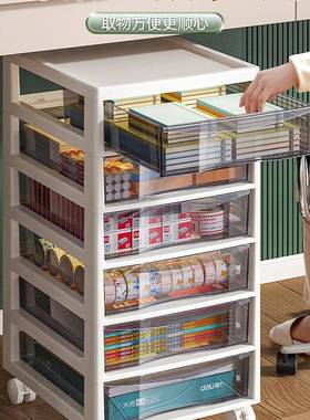 抽式文件收纳屉办公室桌面多层A4储物架盒学生桌底柜GVW下文具夹