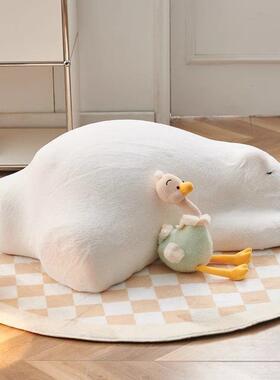 趴趴熊人沙发儿童北极熊网红落地摆件落地沙飘窗熊发懒人猫UBD沙