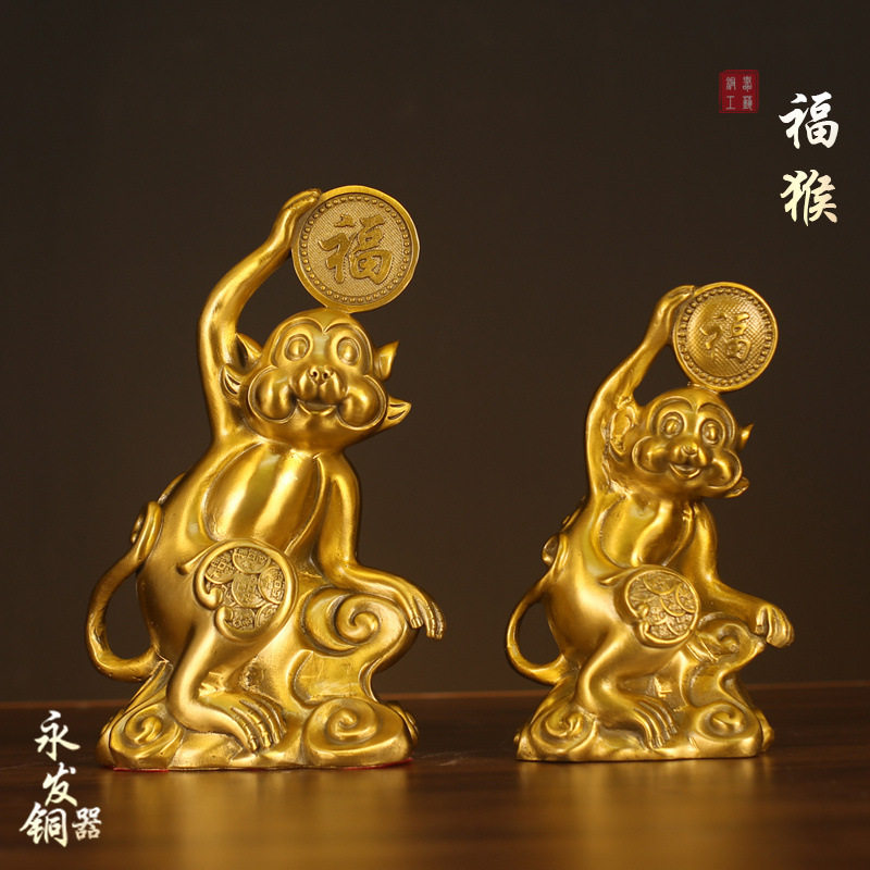 福猴摆件属猴吉祥物家居装饰