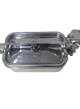 润科30常方形手人4孔孔门SPU不锈钢投料口压手孔