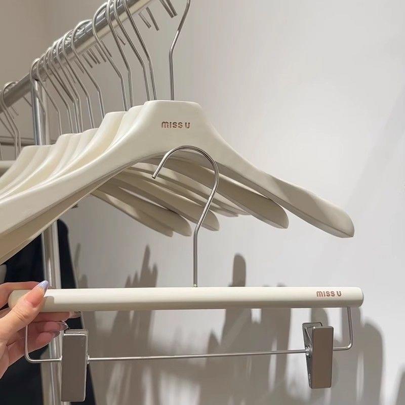服装店专用衣架儿童大童木漆实防滑无痕男女士衣服烤架衣撑装mi1B