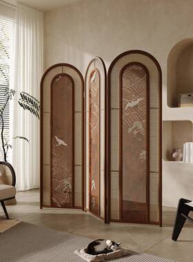 法式中藤编屏风隔背断客厅入户装酒店FS758467餐厅家用饰沙古发景