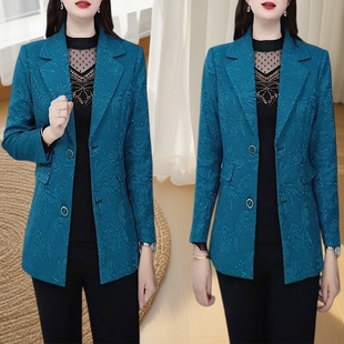 高档等等显瘦休闲西装外套女百搭春秋季新款显瘦百搭气质妈妈西服