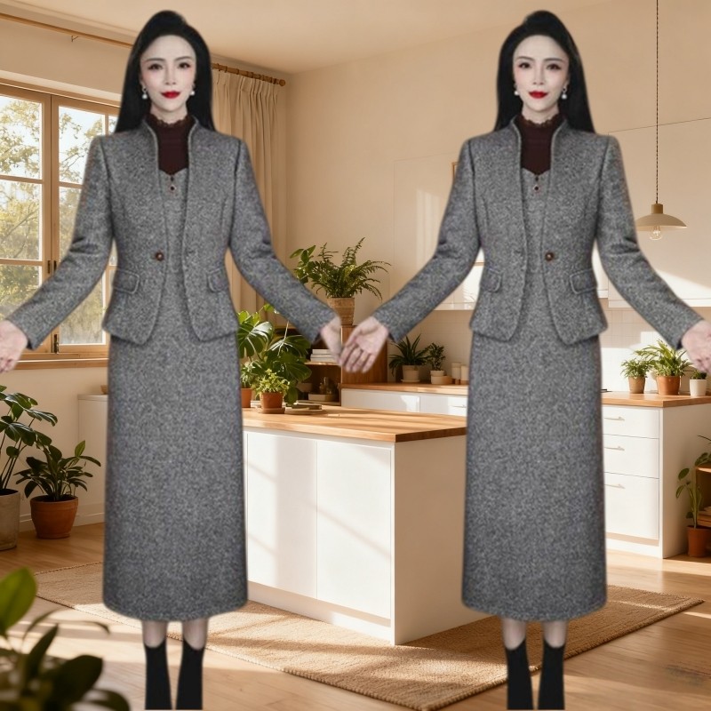 高端洋气质小香风两件套装西装外套连衣裙女秋冬2025新款显瘦套裙,女装/女士精品,时尚套装,淘宝优惠券,粉丝福利购,淘宝优惠卷