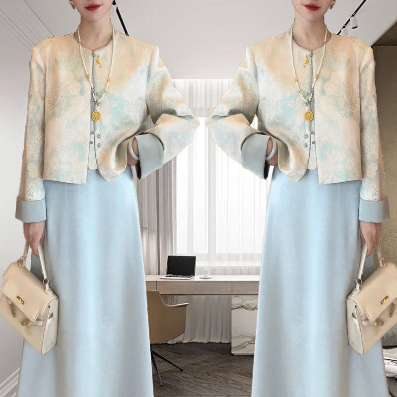 新中式国风套装女2025春季新款休闲盘扣气质外套半身裙复古两件套,女装/女士精品,时尚套装,淘宝优惠券,粉丝福利购,淘宝优惠卷