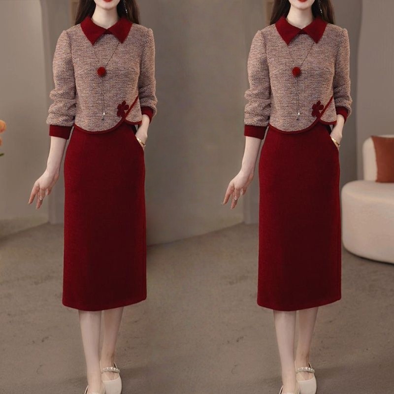 春秋新款时尚高端百搭显瘦洋气上衣休闲气质高级感半身裙两件套潮,女装/女士精品,时尚套装,淘宝优惠券,粉丝福利购,淘宝优惠卷