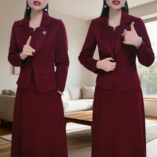 领外套裙子 气质西装 气质穿搭一整套小香风连衣裙套装 2025春秋新款