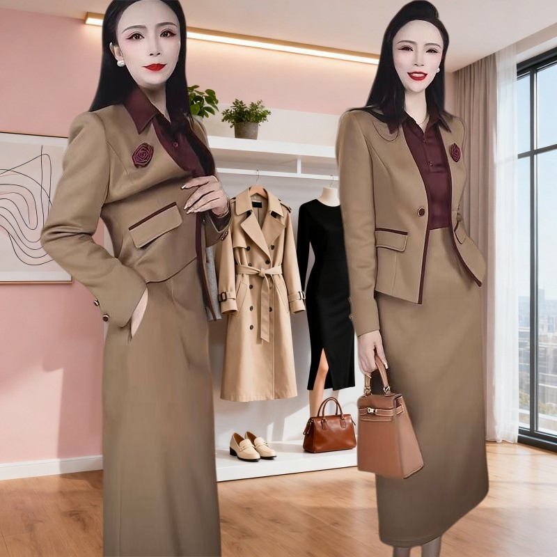 两件套小香风连衣裙女2025春秋新款时尚遮肉小西装外套显瘦套装女,女装/女士精品,时尚套装,淘宝优惠券,粉丝福利购,淘宝优惠卷