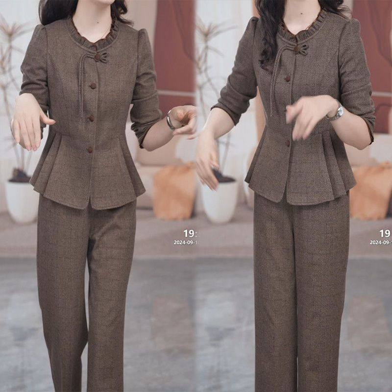 新中式小香风套装女2024秋季新款时尚洋气气质修身显瘦高端两件套,女装/女士精品,时尚套装,淘宝优惠券,粉丝福利购,淘宝优惠卷