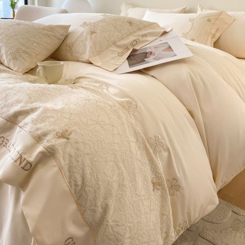 高端A类200支长绒棉纯棉床上四件套全棉被套床单床笠轻奢裸睡床品