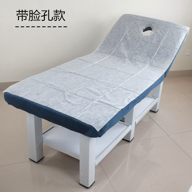 一次性床单美容院垫单透气床垫蓝色白色80*180无纺足浴不防水防油