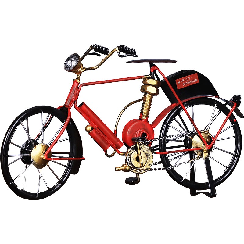 创意铁艺自行车复古摆件家居客厅玄关酒柜装饰品房间工艺品小摆设