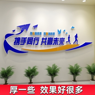 办公室背景墙装饰企业会议室文化墙面公司形象墙团队励志标语文字