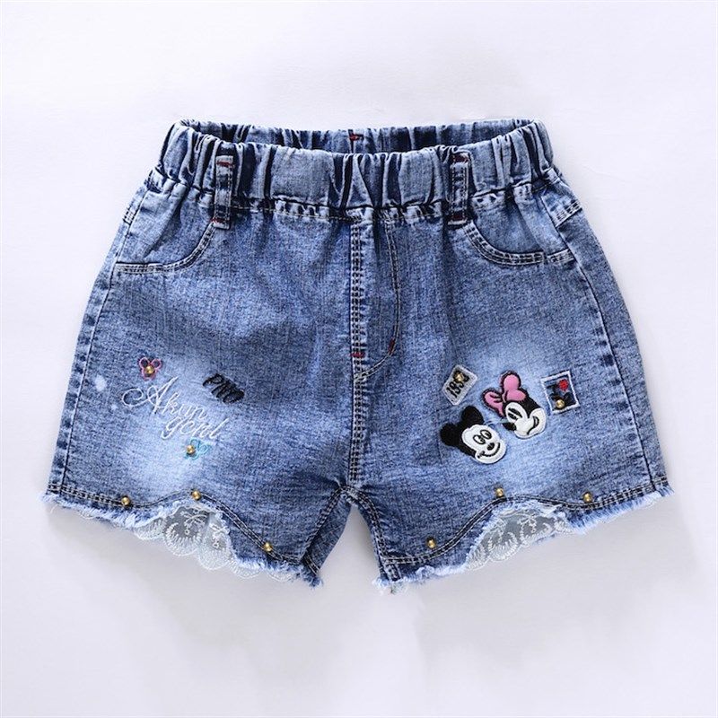 童装5夏装女童牛仔短裤6女宝宝外穿薄款裤子纯棉百搭破洞8宽松9岁