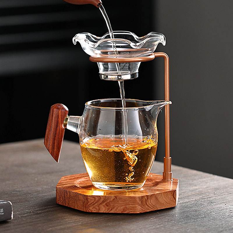 花梨木茶漏架公道杯茶滤一体泡茶器茶具套组茶隔漏斗茶叶过滤网架