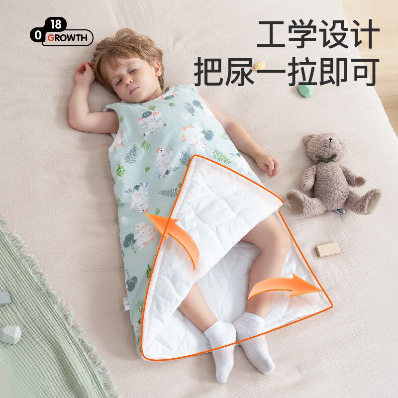 儿童睡袋春秋夏款夏季背心式护肚子纯棉宝宝中大童防踢被子神器