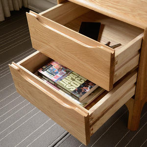华谊家具北欧全实木床头柜橡木日式卧室床边柜原木柜子收纳储物柜