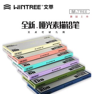 文萃哑光铅笔20b素描速写炭笔不反光碳铅6b12B亚光特浓专业素描笔