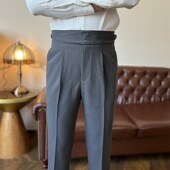 高腰半廓尔喀调节扣西裤 男士 209 气质直筒锥形版 新款