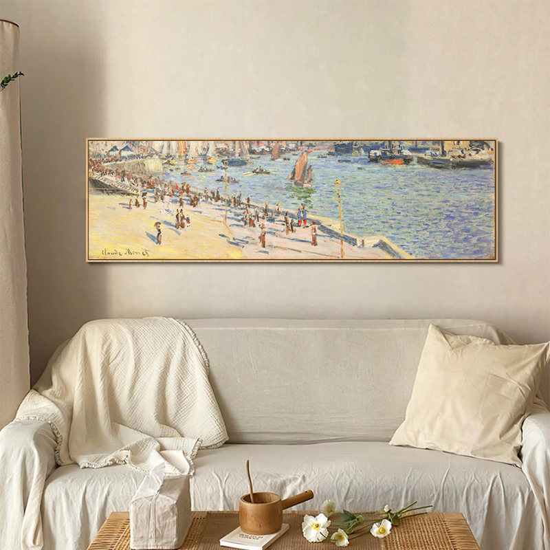 北欧风复古小众文艺建筑风景美式装饰画卧室床头客厅沙发拱形挂画图片