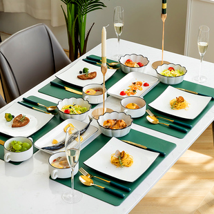 北欧风牛排西餐餐盘牛排刀叉盘子套装家用牛排盘轻奢套装餐具组合