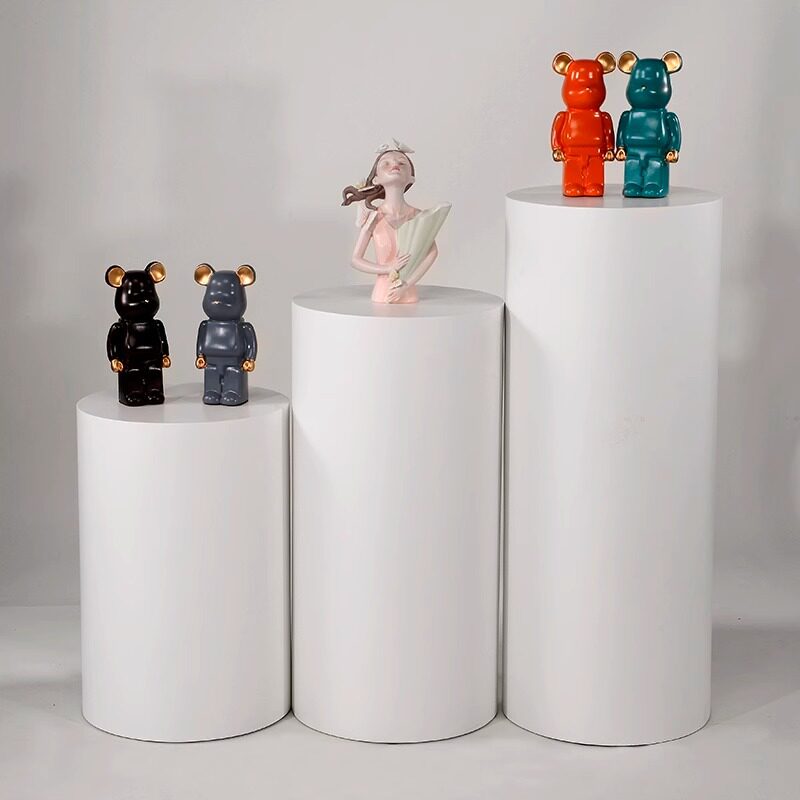 精品圆形烤漆展台网红直播地台橱窗模特底座小家电展厅展会展示台