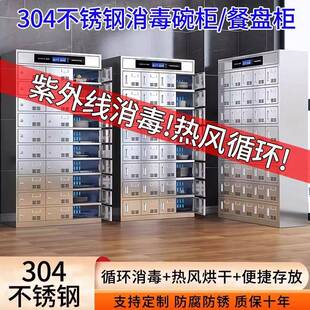 不锈钢碗柜食堂消毒餐具柜紫外线高温杀菌柜员工学校多门餐盘柜