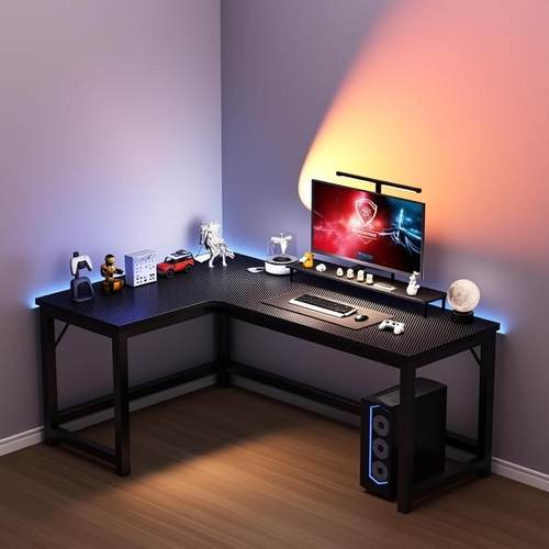 转角电竞桌拐角式电脑桌台式家用双人书桌书架组合卧室桌子办公桌