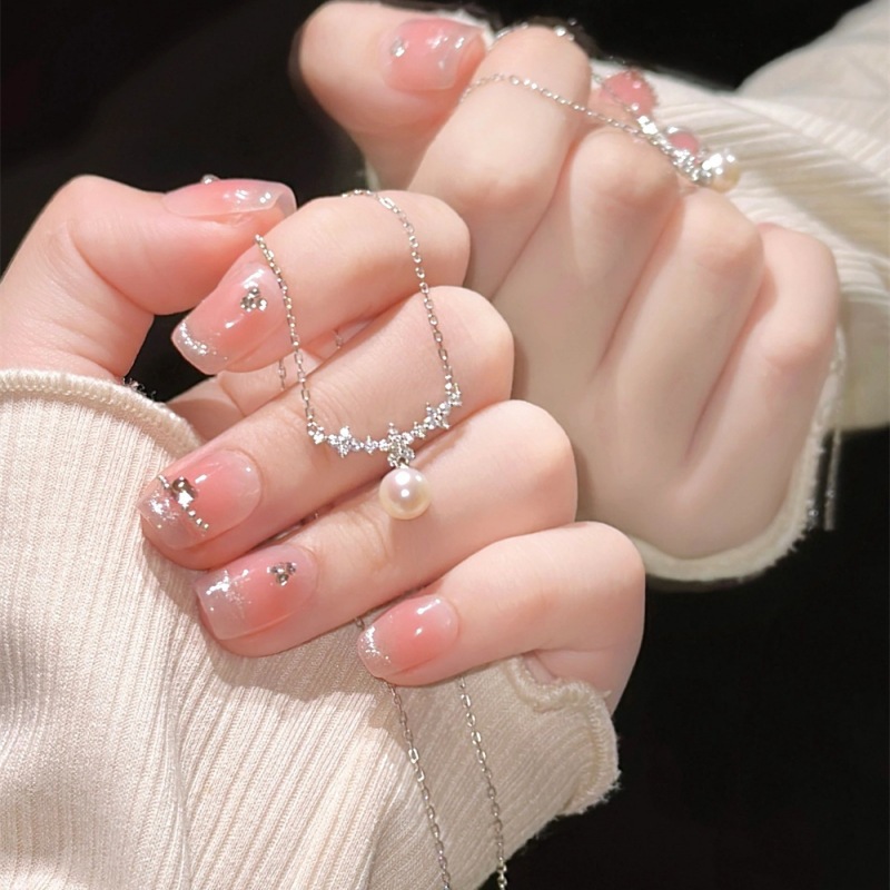 日本品质s925纯银法式樱花珍珠项链女气质高级感名媛风小众设计锆