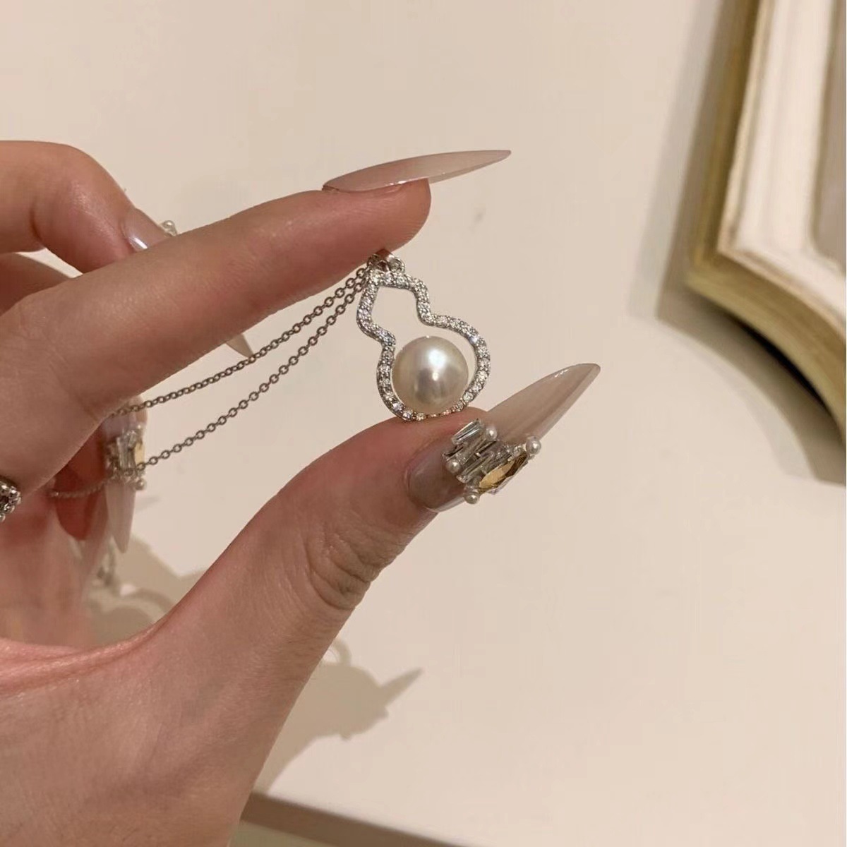 日本品质s925纯银天然淡水珍珠葫芦项链女百搭新中式高级感福禄甜