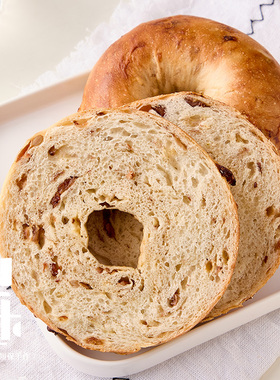 新品 梨木巷荔枝香蕉贝果面包手作三明治欧包营养早餐饱腹代餐包