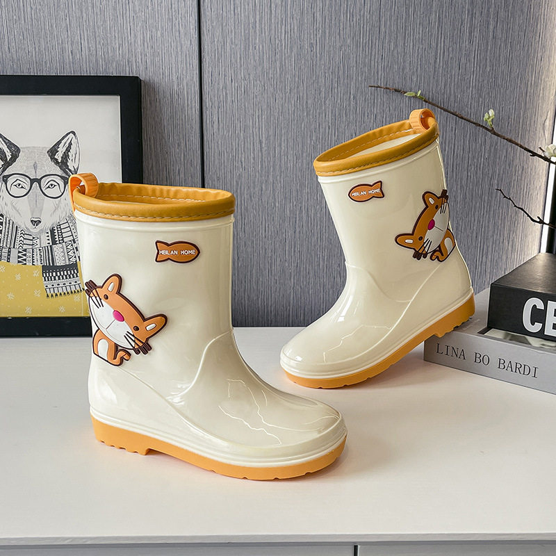 儿童雨鞋男童防滑环保学生防水鞋幼儿男女童中大童卡通雨靴保暖