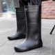 男士 高筒雨鞋 户外钓鱼束口雨靴厨房工作防水防滑水鞋 时尚 软底胶鞋