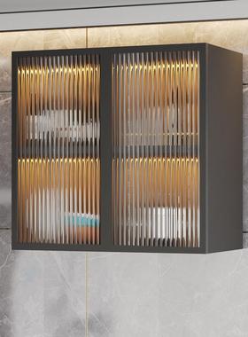 yh庭u实木吊柜家壁挂式柜房卫生间餐厅墙上厨置物PBV架一体酒储物