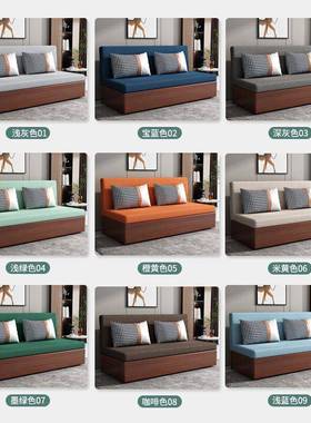 沙发床两用客厅多功能人单人缩简双约62092卧室实伸小户型网红木