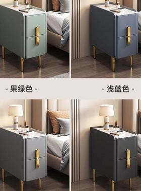 ?实木迷你床约头柜代简NQH20cm储物柜小收型纳柜轻奢岩现板超窄床