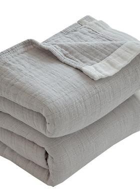 毛巾被夏季薄款纯29751棉单人双四层纱布被子大人人全棉柔软毛日