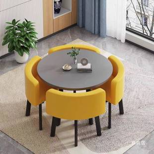 可收餐桌家用小户型公寓饭接桌商店铺面洽会谈纳见详情桌椅组合客