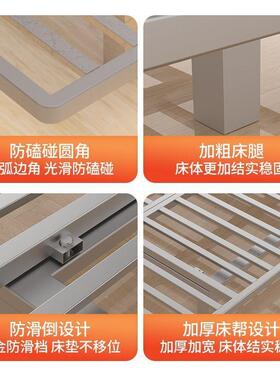 悬JMV浮简约无床床头架子排骨架家用单人双排人加厚防潮床骨架超