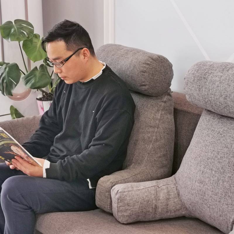 跨境抱枕阅读枕有扶手靠垫孕妇腰靠懒人沙发靠背亚马逊长条枕圆柱