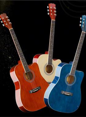 民吉他初学38寸亮光者琴类乐器吉男生专用木新手38寸他谣Guitr吉a