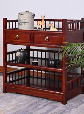 老榆木茶新中式实木餐边柜家用客厅桌靠物F768MTMT柜墙边置简约茶