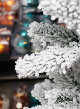 头c奋聚PVC圣诞树尖加密带彩植绒铅笔SYCT43圣诞树圣诞树12灯0m-3