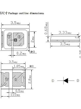 2835红外发2835红外射308507nm双.5W芯14milLED贴片0灯珠植物灯高