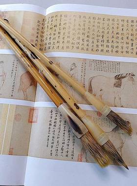 角笔杆石NJI獾成毫毛笔山牛水国画业级专人艺术家用画笔