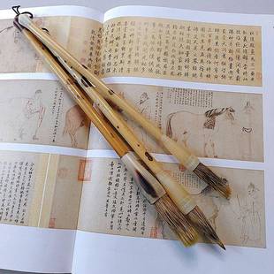 角笔杆石NJI獾成毫毛笔山牛水国画业级专人艺术家用画笔