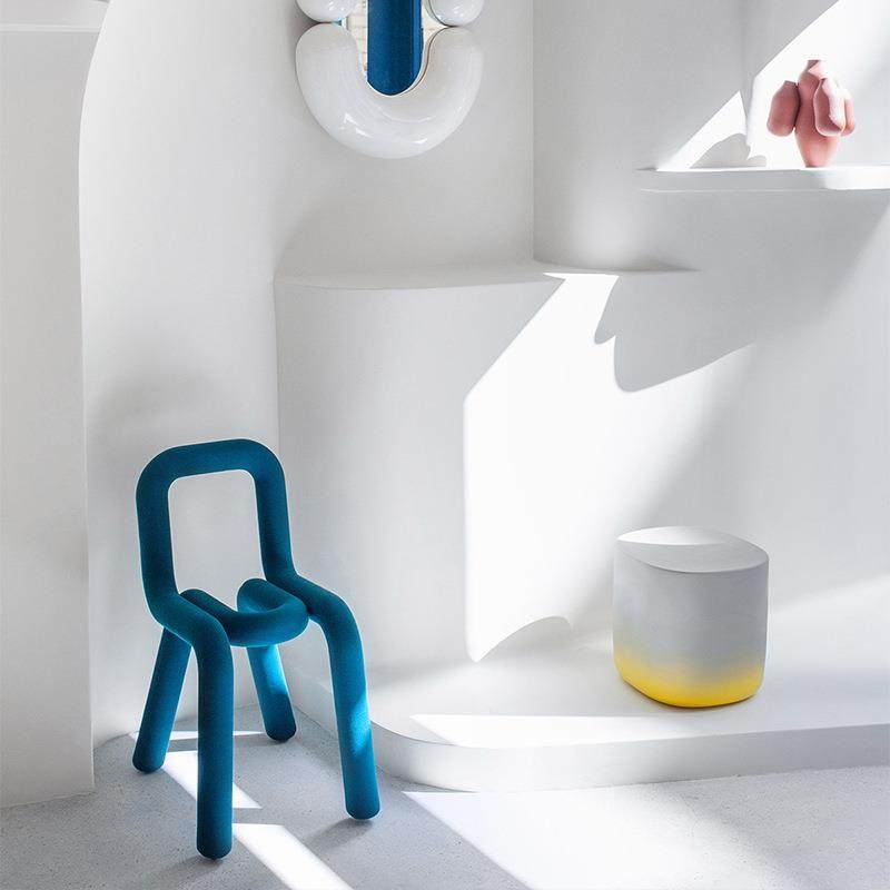 艺术椅无品牌/异形椅水弯管布沙艺休闲样板房管发椅个性化妆靠背