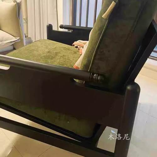 客法式复古实木发式简约布艺小户55157型厅卧美室休闲椅沙单人沙