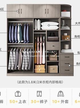 IIN桐实木衣柜家用卧室京小户型出租房现拉代约组装推门衣橱简经