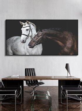 5d现钻石画满钻新DLH款客简约代骏马办厅公室砖石画贴字绣十绣